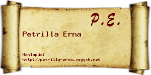 Petrilla Erna névjegykártya
